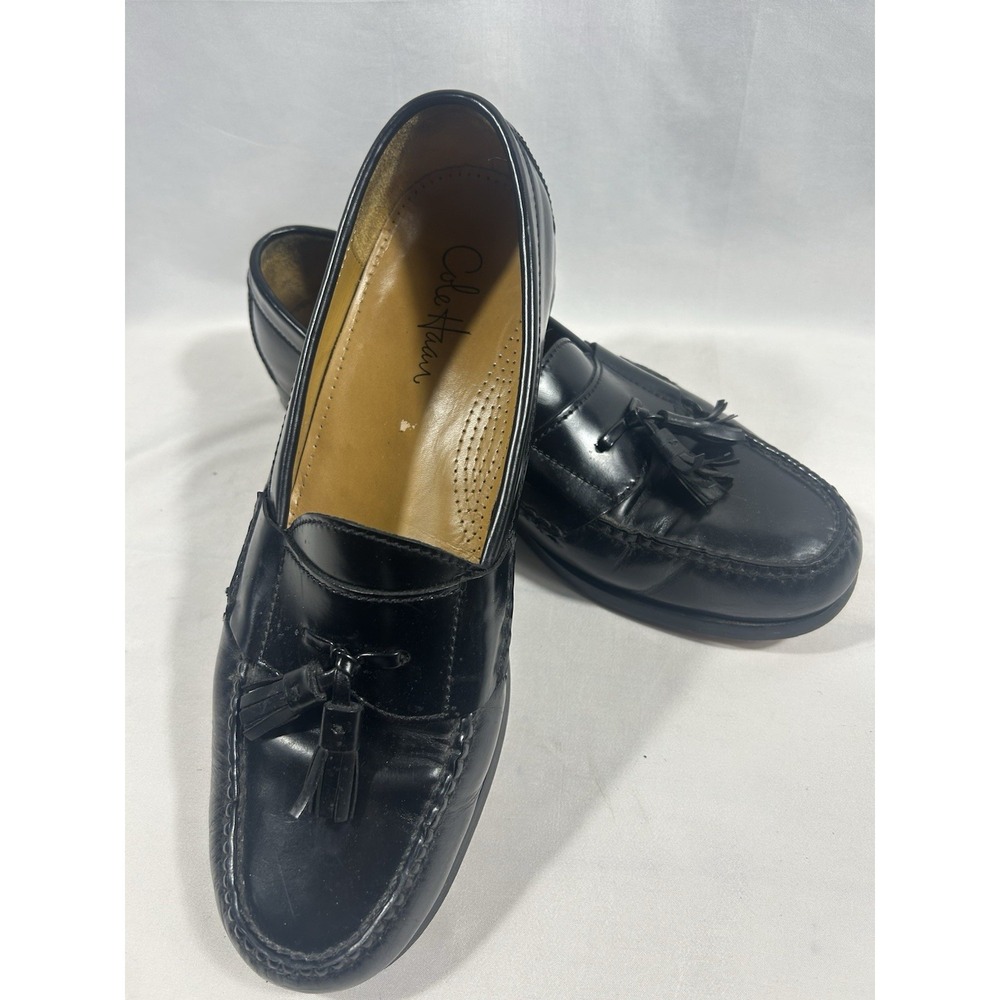 Cole Haan Pinch Tassel Loafers Men's 11D Black Leather Dress Shoes Style 03506